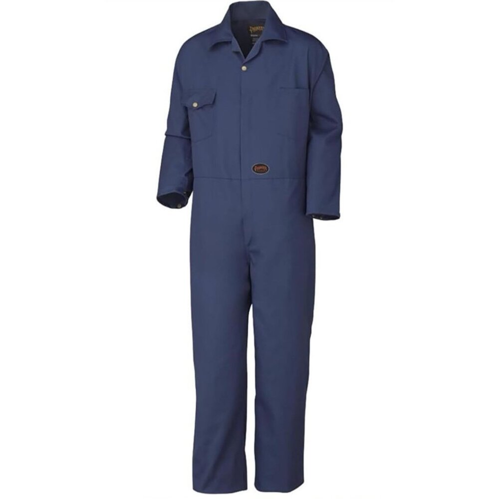 Pioneer Heavy Duty Work Coveralls Men's Size 36 Navy Blue Poly Cotton One Piece